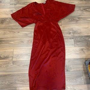 Aritzia red silky dress
